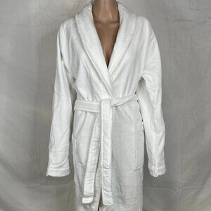 NEW FRETTE Unisex Velour Shawl Collar Bathrobe Size L